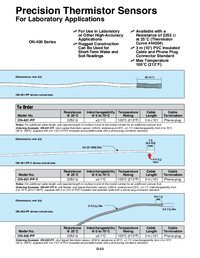 Thumbnail of document Data Sheet - ON-403 Precision Thermistor Sensors & Probes